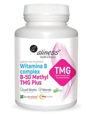 Aliness, Witamina B complex B-50 Methyl TMG Plus, 100 kapsułek