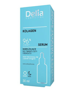 Delia Cosmetics Kolagen Serum nawilżające do twarzy szyi i dekoltu, 30 ml