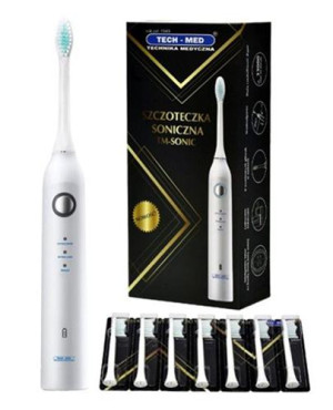 TECH-MED Szczoteczka soniczna TM-SONIC biała - 1 szt. - cena,stosowanie, opinie
