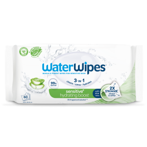 WaterWipes Hydrating Clean, Chusteczki nawilżane dla dzieci z ekstraktem z aloesu, 60 sztuk
