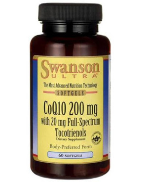 SWANSON Koenzym Q10 200 mg z Tokotrienolami 20 mg - 60 kapsułek