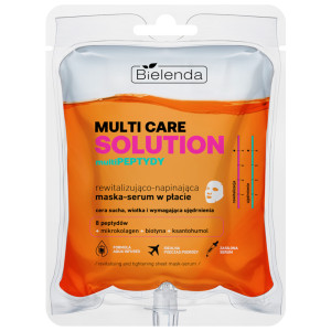 Bielenda Multi Care Solution MultiPEPTYDY, Rewitalizująco-napinająca maska-serum w płacie, 1 sztuka