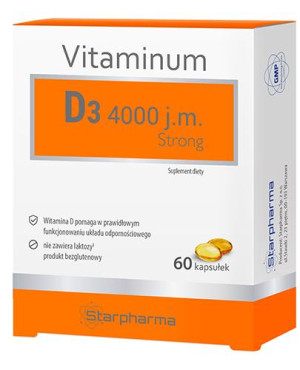 Vitaminum D3 4000 Strong, 60 kaps., cena, opinie, wskazania