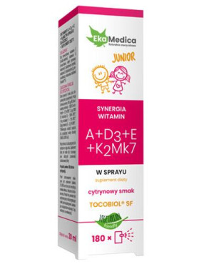 Ekamedica Junior Synergia Witamin A + D3 + E + K2Mk7 w sprayu 30 ml
