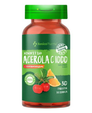 Xenivit Bio Acerola C 1000 z bioflawonoidami, 30 tabletek do ssania