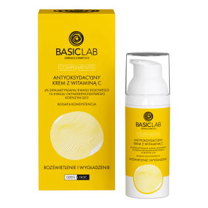 Basiclab, Antyoksydacyjny krem z witaminą C bogata konsystencja, 50 ml