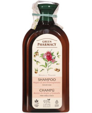 Green Pharmacy Szampon do włosów suchych, olej arganowy i granat, 350 ml