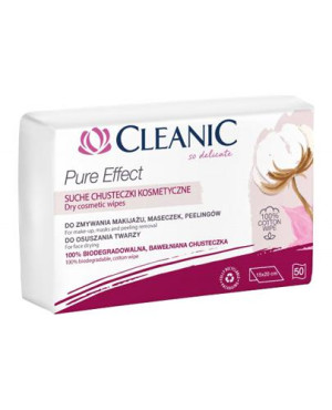 Cleanic Pure Effect Suche Chusteczki kosmetyczne, 50 szt. cena, opinie, właściwości