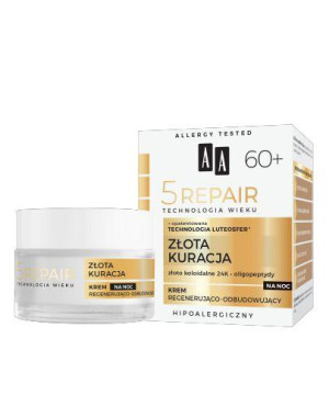 AA TECHNOLOGIA WIEKU 5REPAIR 60+ Krem na noc regenerująco-odbudowujący, 50 ml