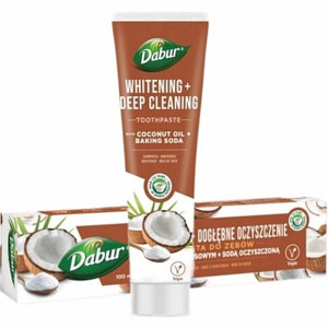 Dabur, wybielająca pasta do zębów z olejem kokosowym i sodą oczyszczoną, 100 ml
