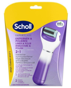 Scholl Expert Care Elektroniczny pilnik do stóp z głowicą 2w1, 1 sztuka