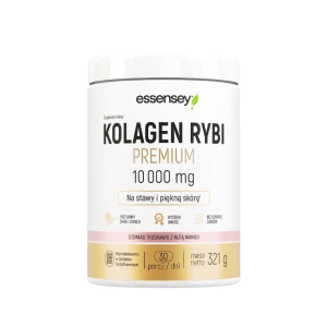 Essensey Kolagen Rybi Premium 10000 mg, smak truskawka z nutą wanilii, 321g