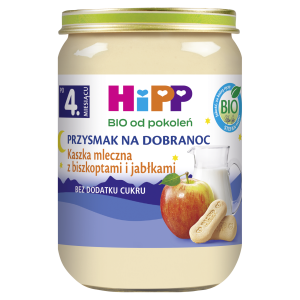 HiPP BIO od pokoleń, Kaszka mleczna z biszkoptami i jabłkami, po 4. m-cu, 190 g