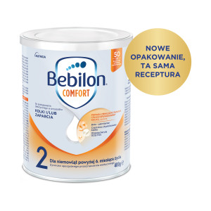 Bebilon Comfort 2, kolki i/lub zaparcia, dla niemowląt powyżej 6. miesiąca życia, 400 g
