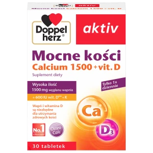 DoppelHerz Aktiv Mocne kości Calcium 1500 + vit. D, tabletki, 30 sztuk