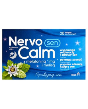 NervoCalm Sen z melatoniną 1 mg i melisą, tabletki, 20 sztuk
