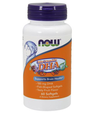 NOW FOODS DHA 100 mg dla dzieci - 60 kaps. Żelki do ssania.