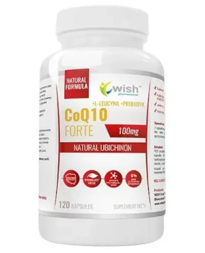 Wish CoQ10 Forte 100 mg (koenzym Q10) + L-leucyna + Prebiotyk 120 kapsułek