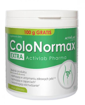 ACTIVLAB PHARMA ColoNormax EXTRA Smak jabłkowy - 300 g. Na problem zaparć i w trakcie odchudzania.