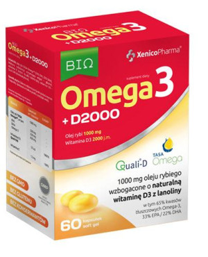 XenicoPharma, Bio Omega3 + D2000, kapsułki, 60 sztuk