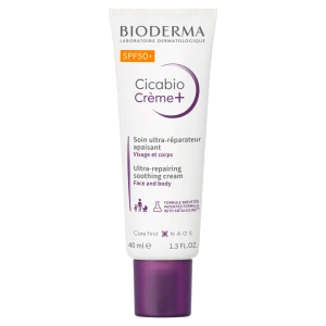 Bioderma Cicabio Creme+ Krem łagodząco-odbudowujący SPF 50+, 40 ml