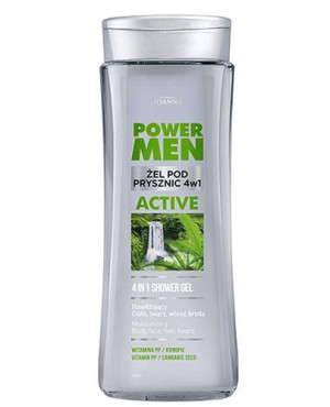 Joanna Power Men Active 4 in 1 Żel pod prysznic dla mężczyzn, 300 ml