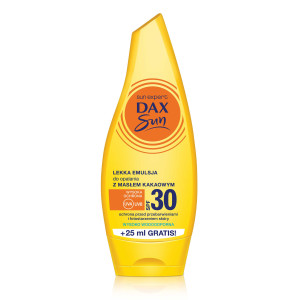 Dax Sun, Lekka emulsja do opalania z masłem kakaowym SPF 30, 175 ml