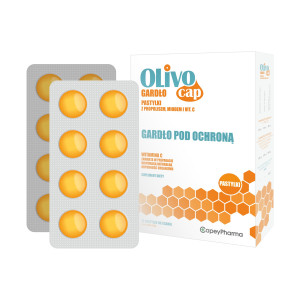 Olivocap Gardło pastylki do ssania z propolisem, miodem i vit. C - 16 past. cena, opinie, dawkowanie