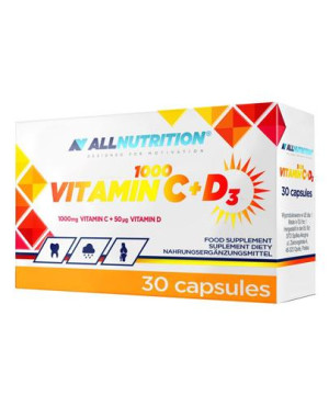 Allnutrition Vitamin C 1000 + D3, kapsułki, 30 sztuk