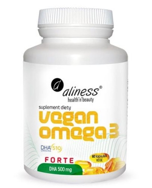 Aliness Vegan Omega 3 FORTE DHA 500 mg, kapsułki, 60 sztuk