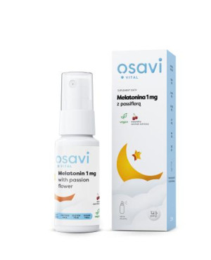 OSAVI Melatonina 1 mg z passiflorą, spray doustny, Wiśniowy, 25 ml