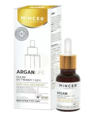 Mincer Pharma Argan Life N806, olejek do twarzy i szyi, 15 ml