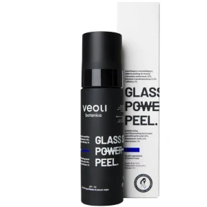 Veoli Botanica Glass Skin Power Peel Nawilżająco-rozświetlający żelowy peeling do twarzy z kwasem mlekowym 10%, kwasem traneksamowym 2,5% i ektoiną 1%, 30 ml
