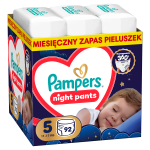 Pampers Night Pieluchomajtki rozmiar 5, 11-17 kg, 92 sztuki
