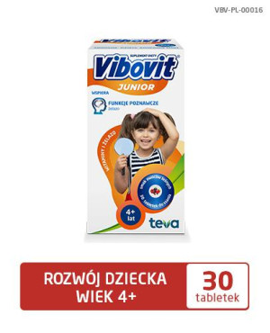 VIBOVIT JUNIOR Witaminy + Żelazo, 30 tabletek