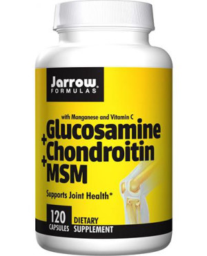 Jarrow Formulas Glucosamine + Chondroitin + MSM - 120 kaps. - cena, opinie, stosowanie