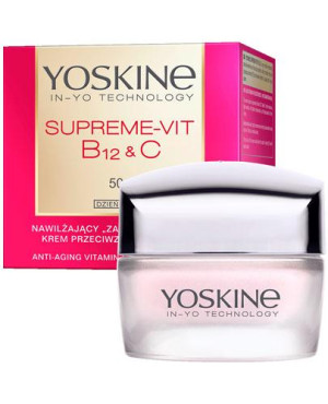 YOSKINE Supreme-Vit B12 + C Nawilżający Krem Przeciwzmarszczkowy do Twarzy na Dzień 50+, 50 ml