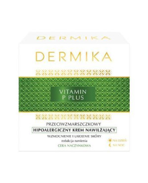 DERMIKA VITAMIN P PLUS Przeciwzmarszczkowy hipoalergiczny krem nawilżający, 50 ml