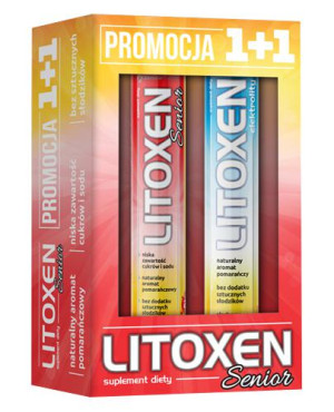 Litoxen Senior Zestaw Litoxen Senior, 20 tabl. mus. + Litoxen Elektrolity, tabletki musujące, 20 sztuk