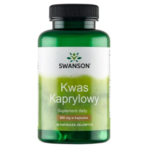 Swanson Kwas Kaprylowy 600 mg, 60 kapsułek żelowych