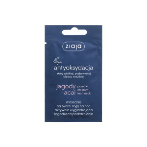 Ziaja Jgody Acai, Aktywnie wygładzająca maseczka na twarz i szyję na noc, 7 ml