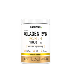 Essensey Kolagen Rybi Premium 10000 mg, smak mango-pomarańcza, 321 g