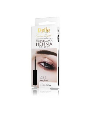 DELIA Eyebrow Expert jednoskładnikowa ekspresowa henna do brwi 4.0 Brązowy, 6 ml