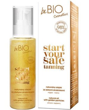 BeBio Start Your Safe Tanning, Olejek naturalny ze złotymi drobinkami, 100 ml