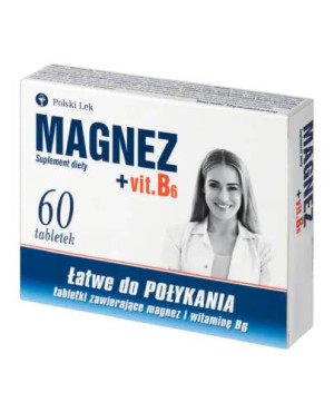 Polski Lek Magnez + Witamina B6, tabletki, 60 sztuk