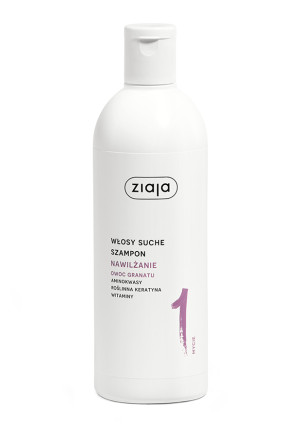 Ziaja Nawilżanie Owoc Granatu, Szampon włosy suche, 400 ml
