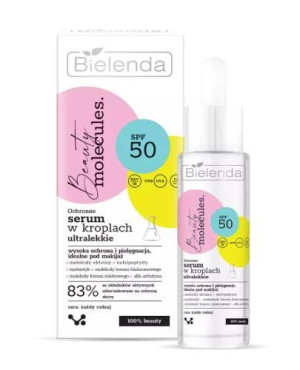 Bielenda Beauty Molecules, Serum ochronne w kroplach ultralekkie SPF 50, 30 ml