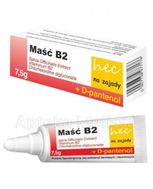 Maść B2 Hec + D-panthenol, maść na zajady, 7,5 g