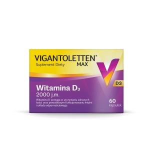 VIGANTOLETTEN MAX Witamina D3 2000 j.m., kapsułki, 60 sztuk