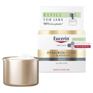 Eucerin Hyaluron-filler + elasticity krem na noc do skóry dojrzałej przeciwzmarszczkowy, refill, 50 ml